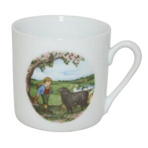 Reutter Porzellan Germany Demitasse Cup Mug "Baa Baa Black Sheep" Pastoral Scene
